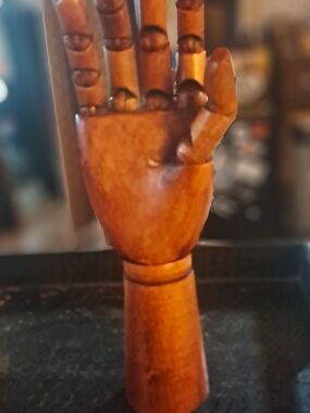 Wooden Articulated Hand Display - Brown
